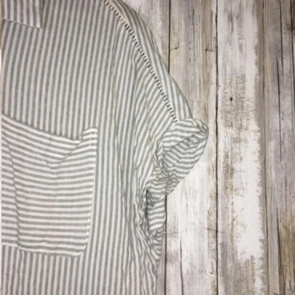 JODIFL Striped Oversized Button Down Tunic - Picture 2 of 6